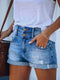 Lotte | Ripped denim shorts with turned-up hem