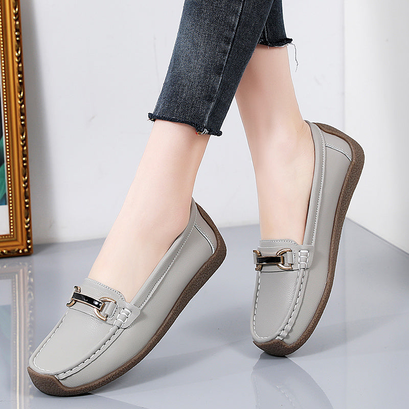 Sanne | Comfortabele platte dames mocassins met gesp