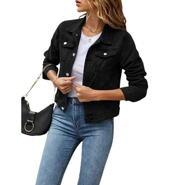 Dames denim jack – Tijdloos kort model met knoopsluiting