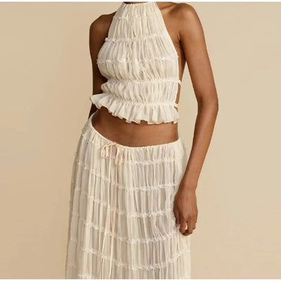 Fidelia - Sexy Halter Top &amp; Skirt Set