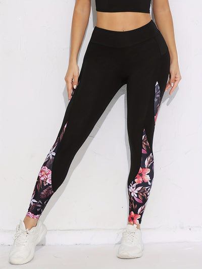 Femke | Hoge taille yogalegging met bloemenprint