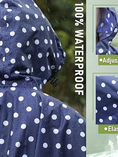 Femke | Lichtgewicht regenponcho-jack met stippenpatroon