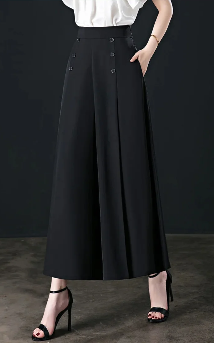 Kameya - Elegant Button-Down Trousers for Women