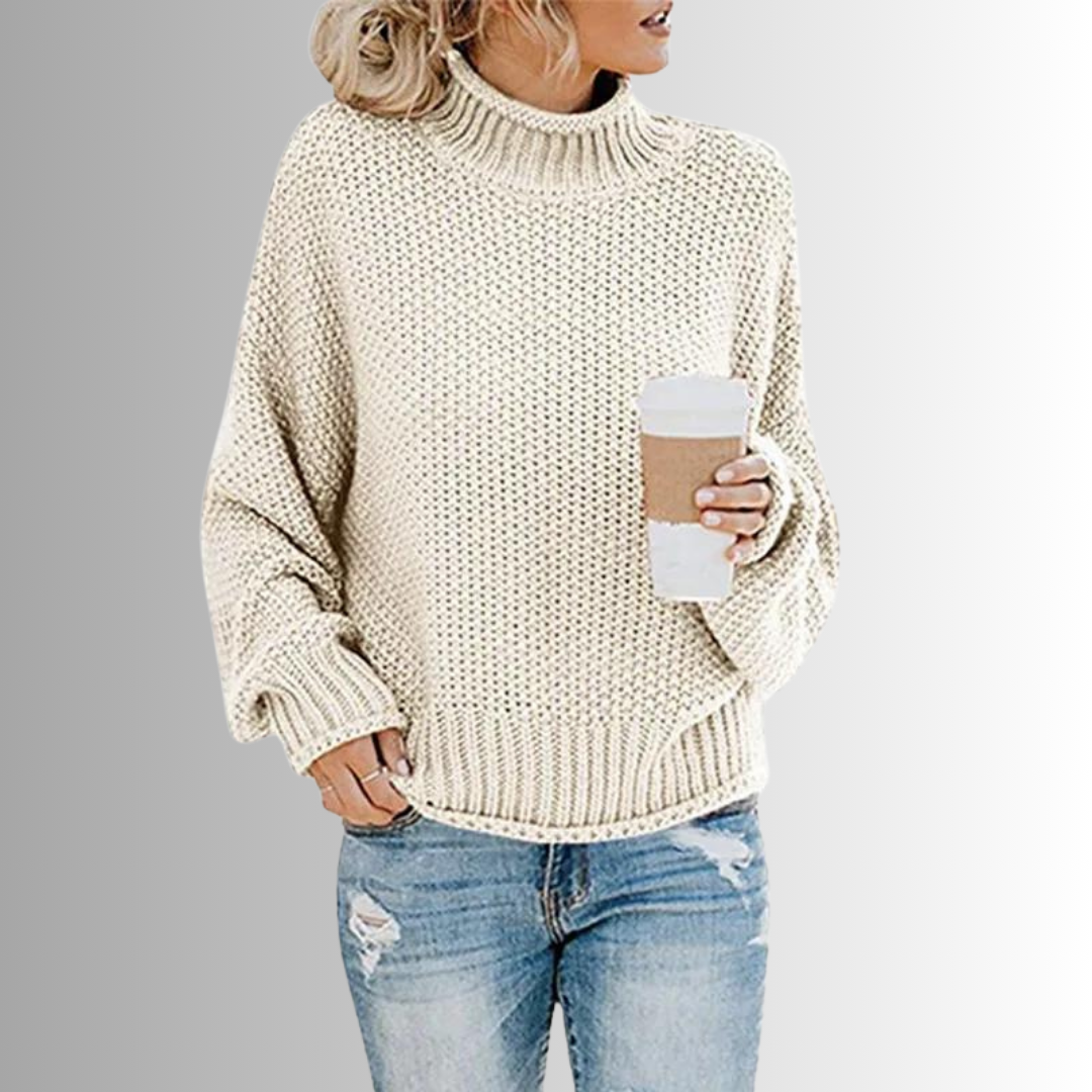 Verfijnd Design Damen Trui met Hoge Col