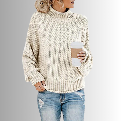 Verfijnd Design Damen Trui met Hoge Col