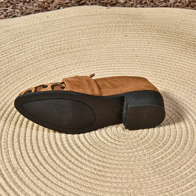 Lola | Chic leopard print women's loafers with a bow