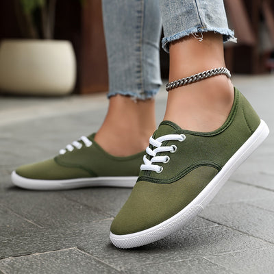 Sophie | Comfortabele lage canvas sneakers in wit