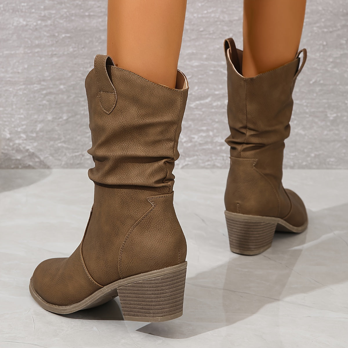 Lotte | Women's slouch western boots with block heel