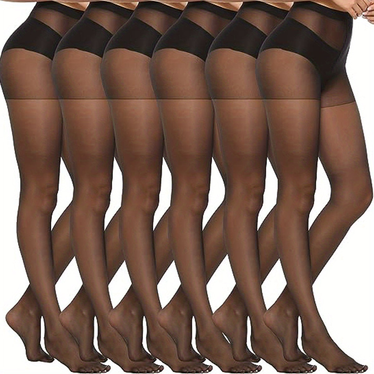 Evelien | Set of 6 semi-sheer high-waisted tights