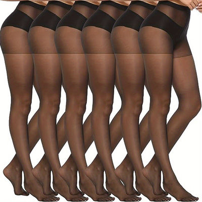 Evelien | Set of 6 semi-sheer high-waisted tights