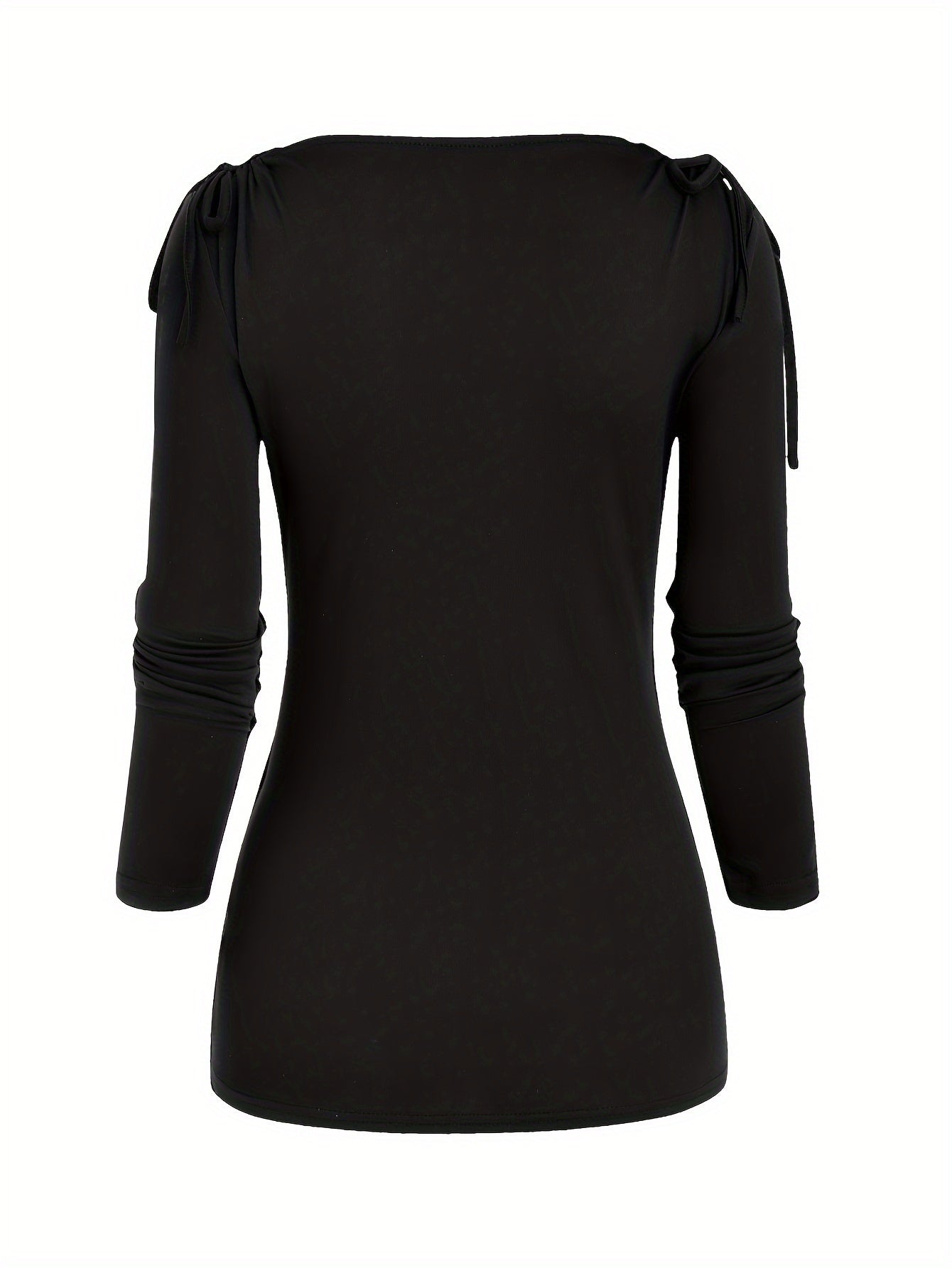 Isa | Elegant top with a waterfall neckline and decorative ruffles