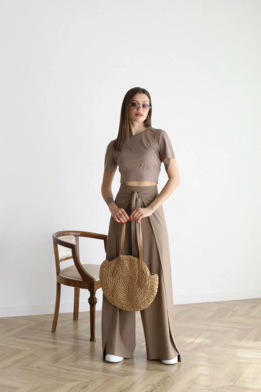 Dariana - Elegante Uitlopende Linnen Broek