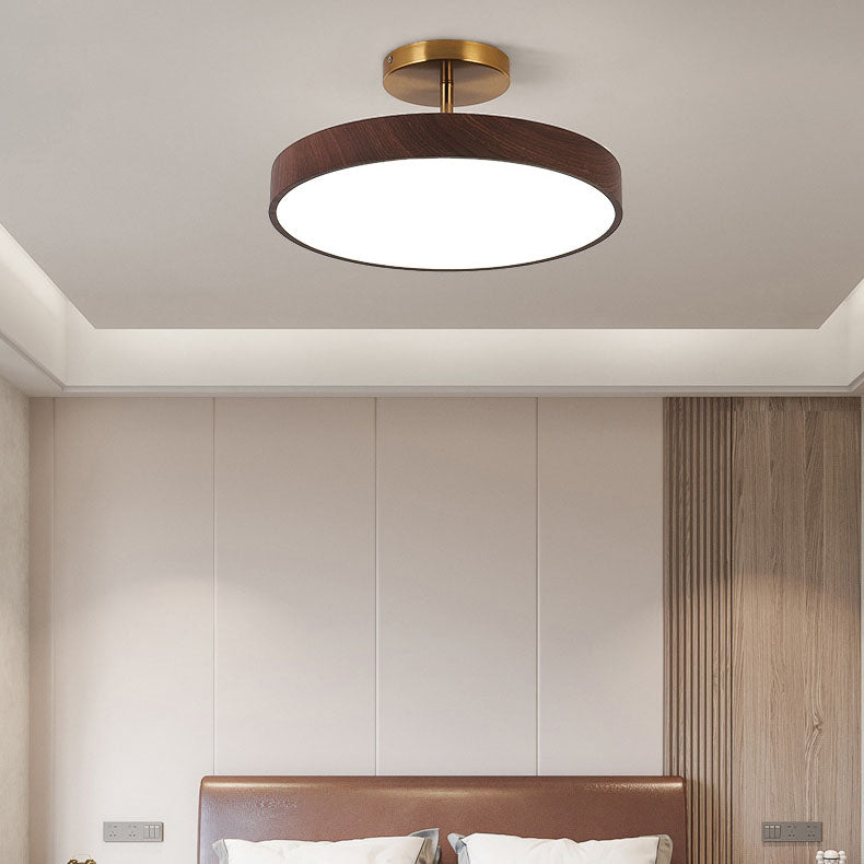 Zenoria – Japanese Wood Round LED Semi Flush Ceiling Light