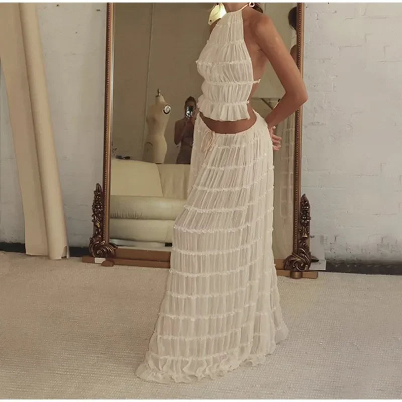 Fidelia - Sexy Halter Top &amp; Skirt Set