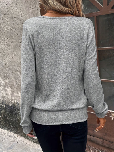 Fleur | Checked top with square neck and slit