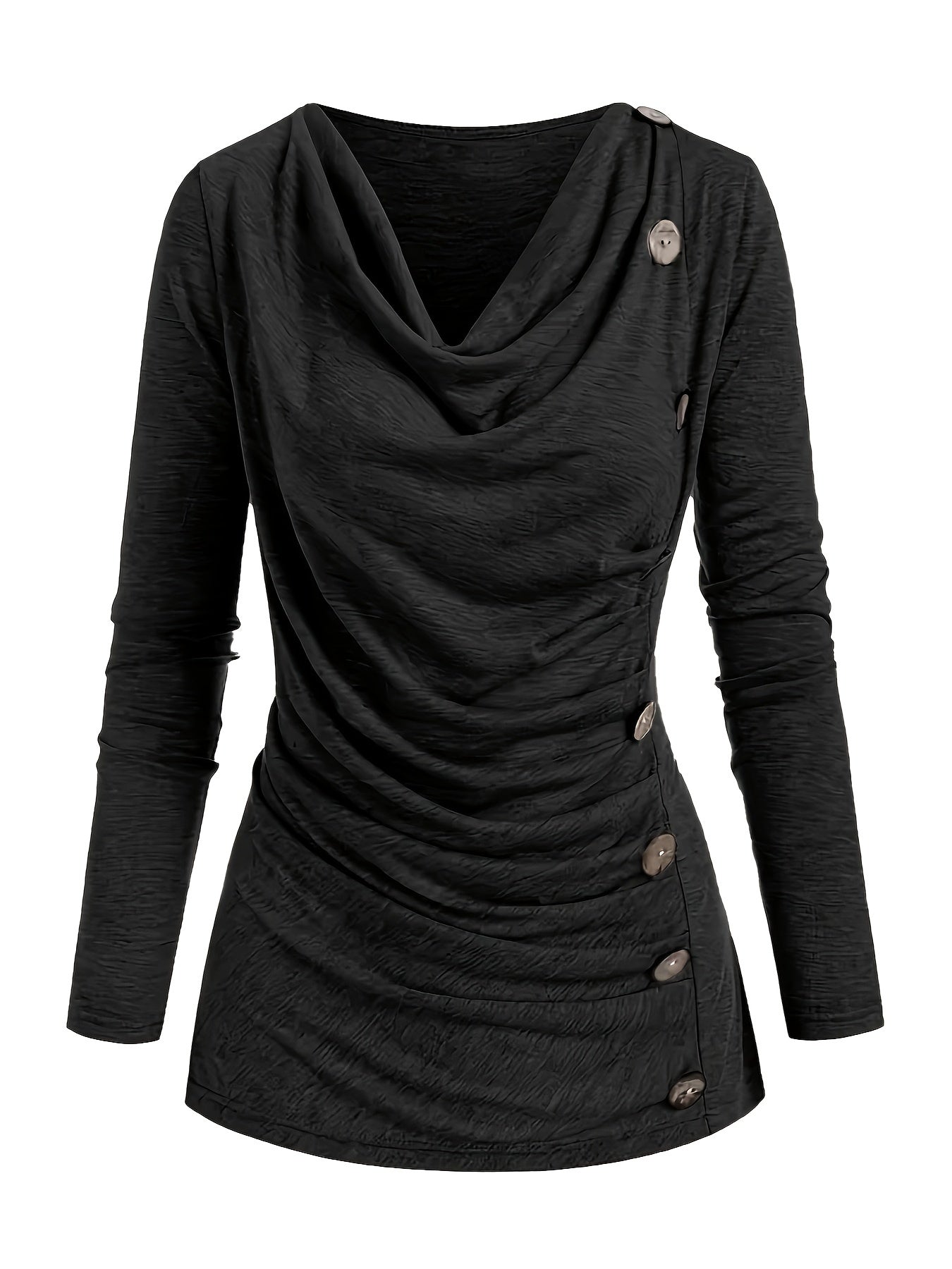 Lotte | Plain knitted top with turtleneck and ruffles