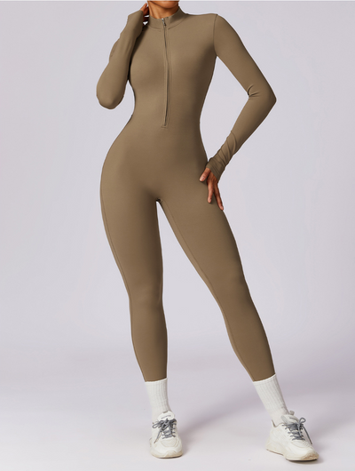 Fayenne - Shaping Yoga Fitness Jumpsuit met Lange Mouwen