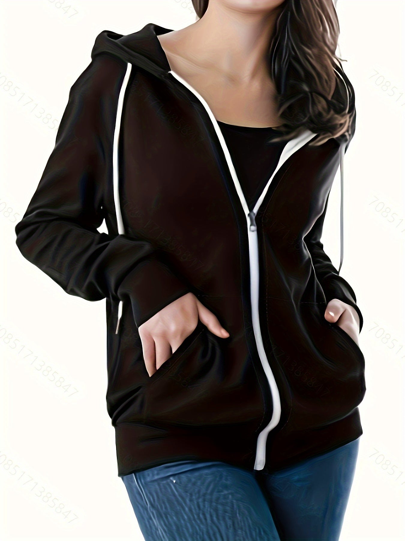Sophie | Casual hoodie met contrastkleurige trim en zak