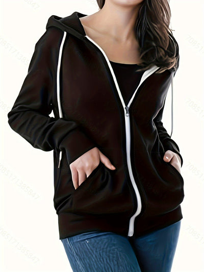 Sophie | Casual hoodie met contrastkleurige trim en zak
