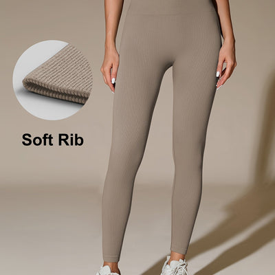 Feline | Naadloze hoge taille sportlegging met geribbelde buikcontrole