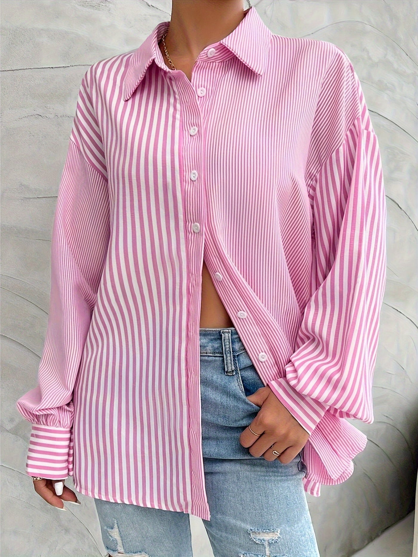 Evelien | Elegant striped women's shirt with buttons