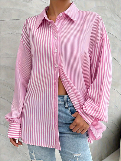 Evelien | Elegant striped women's shirt with buttons