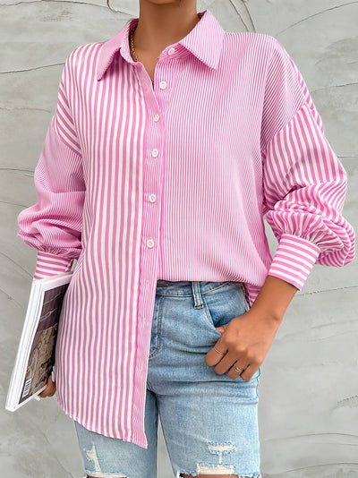 Evelien | Elegant striped women's shirt with buttons
