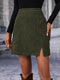 Sophie | Elegante hoge taille mini rok met split in effen kleur