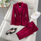 Fluwelen damesjas en -broek