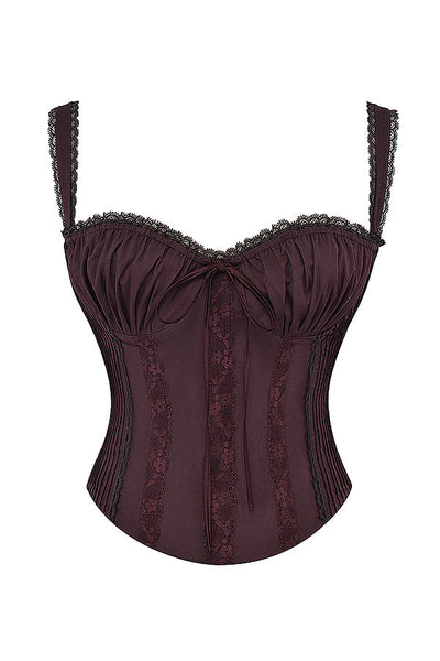 Grazina - Brown Lace Corset Top