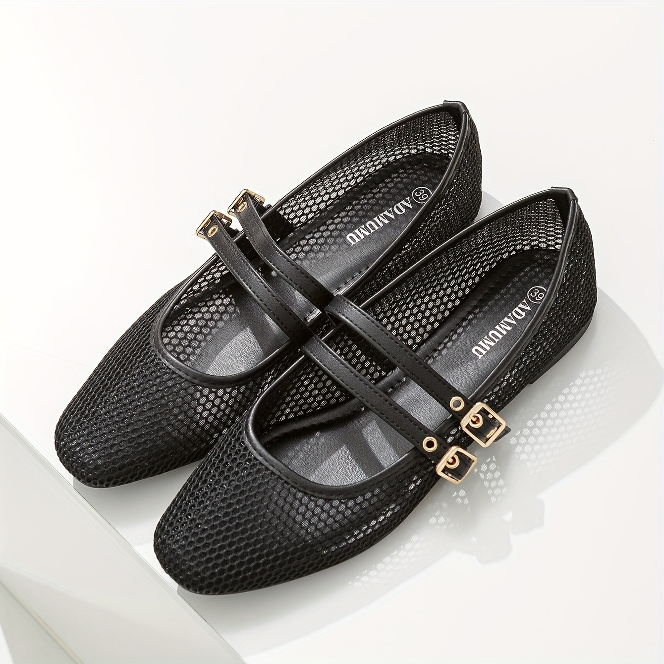 Sophie | Ademend mesh balletschoenen met gesp