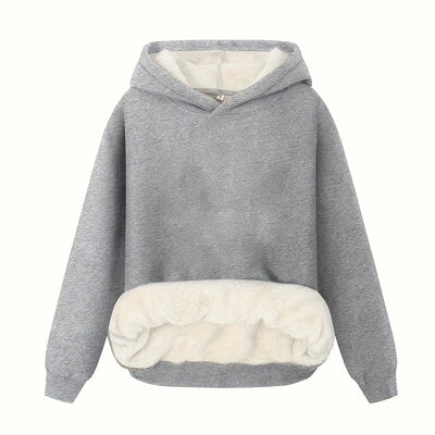 Nina | Effen kleur dames hoodie met fleece voering