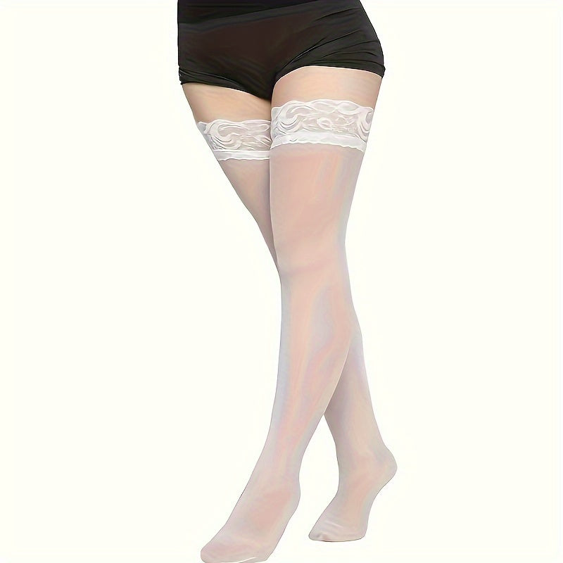 Emma | Thigh-high stockings with lace trim