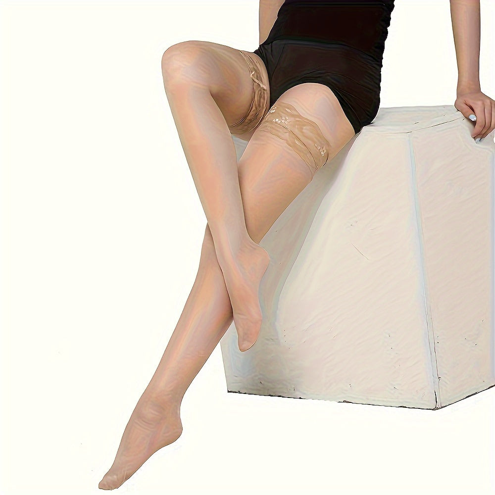 Emma | Thigh-high stockings with lace trim