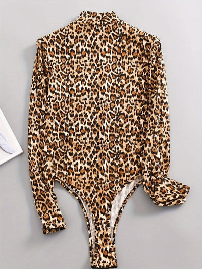 Elena | Leopard print knitted bodysuit
