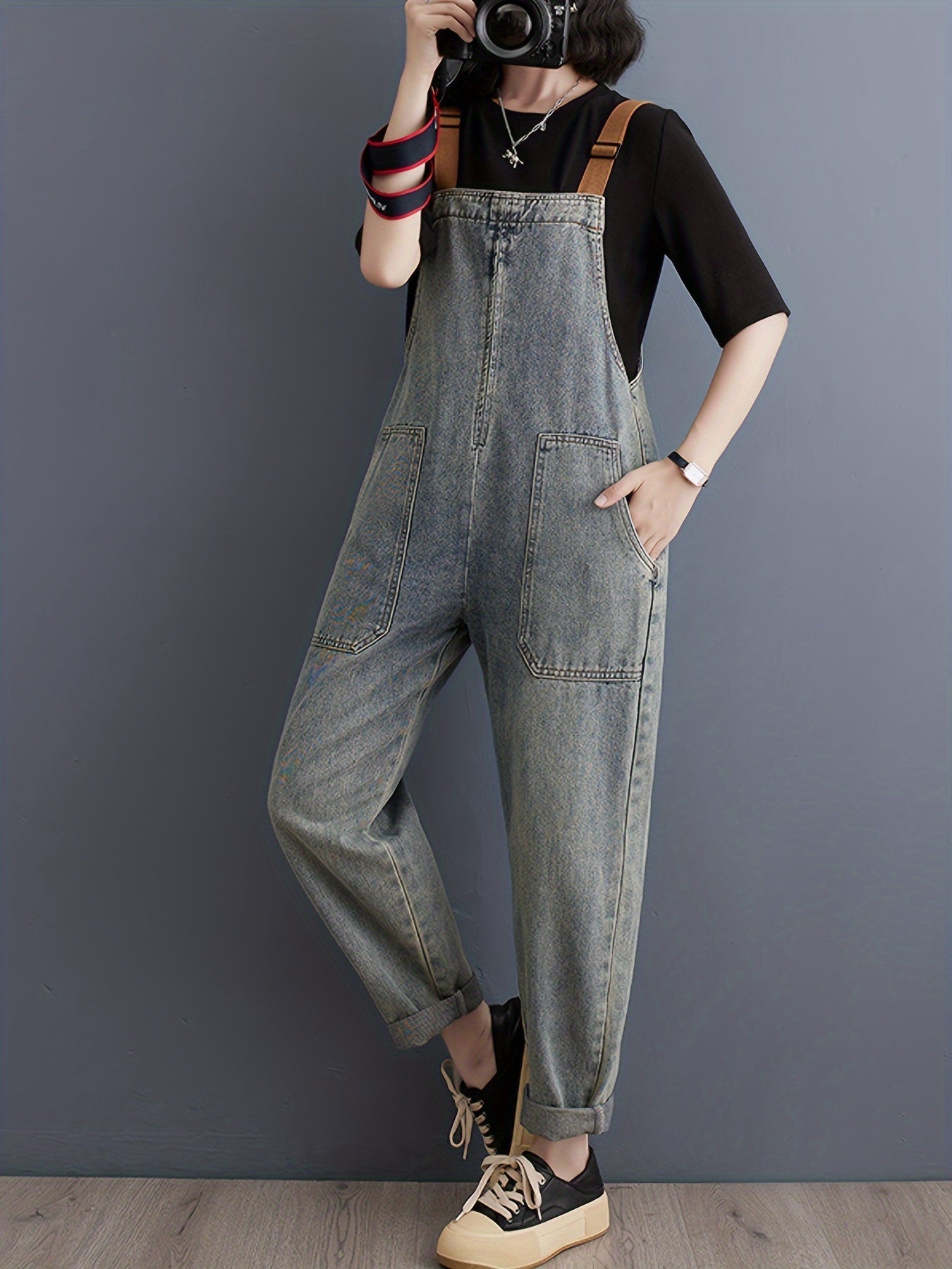 Lotte | Plain denim overalls for women