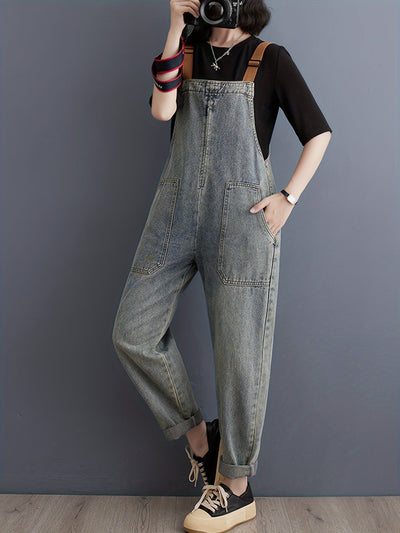 Lotte | Plain denim overalls for women