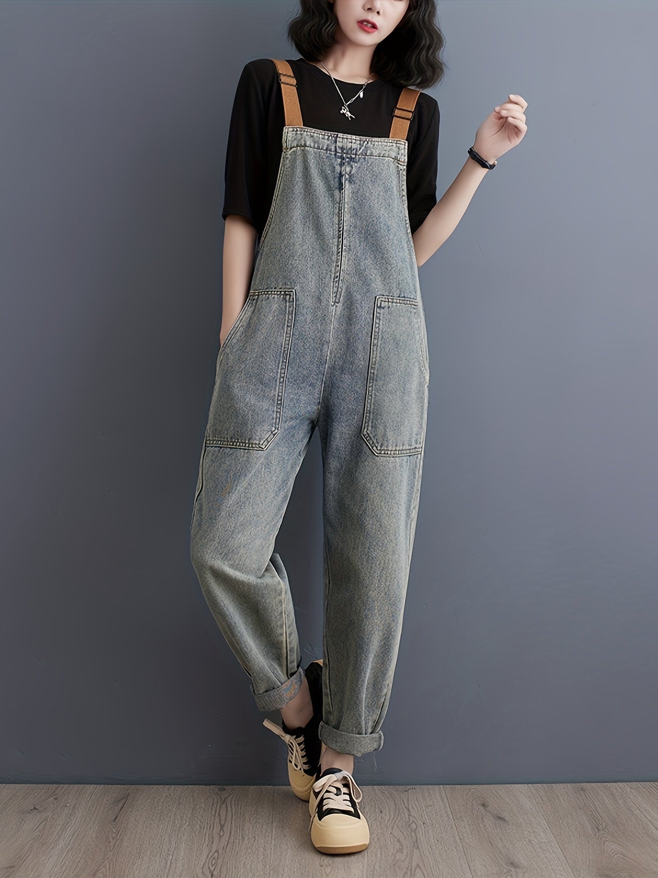 Lotte | Plain denim overalls for women