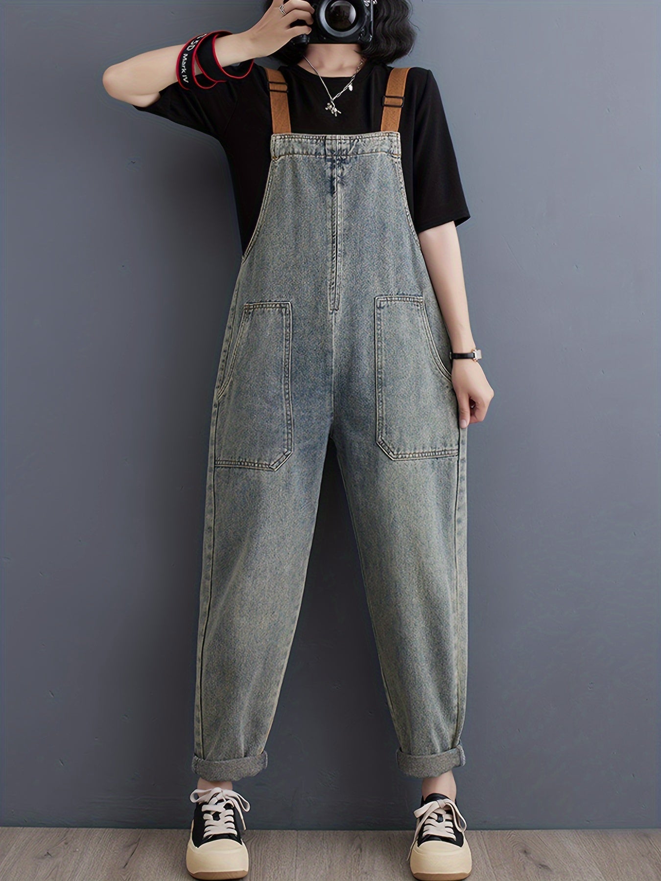 Lotte | Plain denim overalls for women