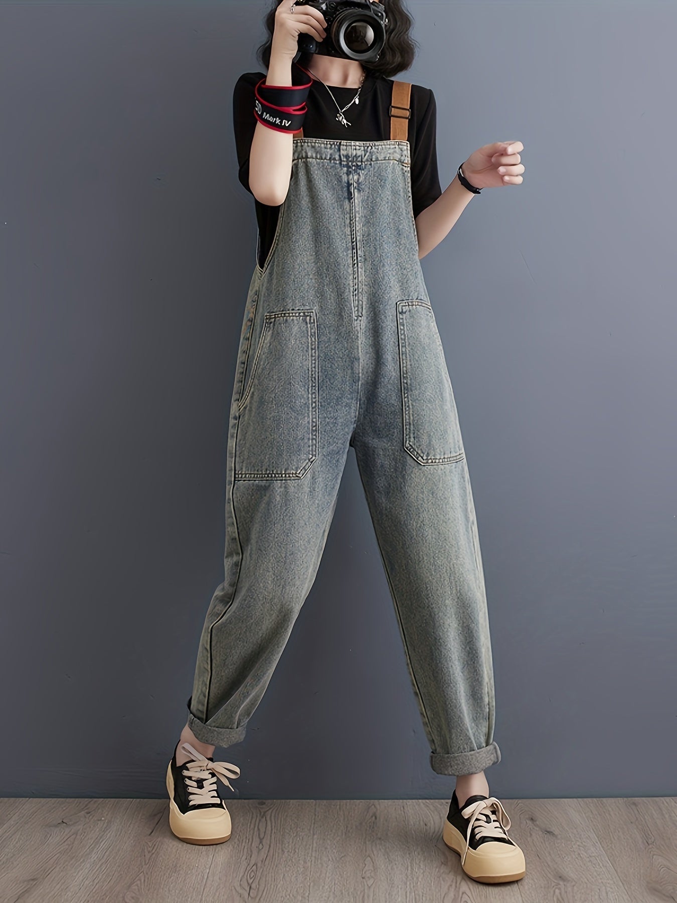Lotte | Plain denim overalls for women