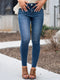 Sara | Gewassen blauwe skinny jeans met zakken