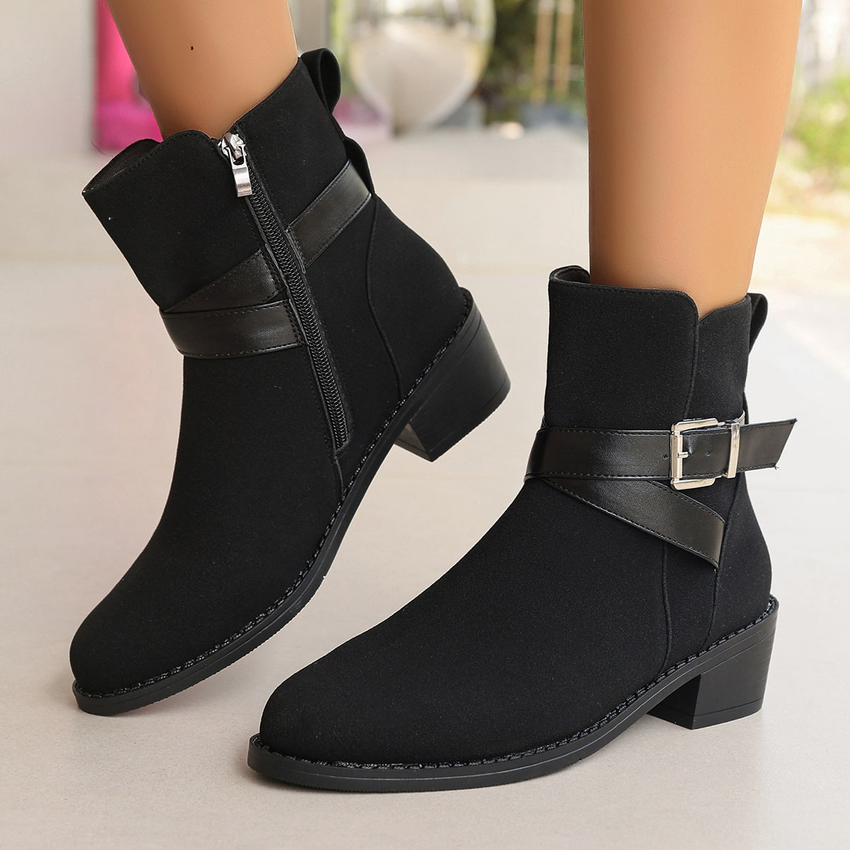Loes | Retro black cowboy boots for women