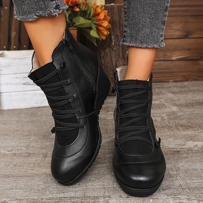 Sophie | Modieuze zwarte enkelboots met sleehak voor dames