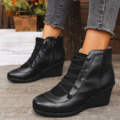 Sophie | Modieuze zwarte enkelboots met sleehak voor dames