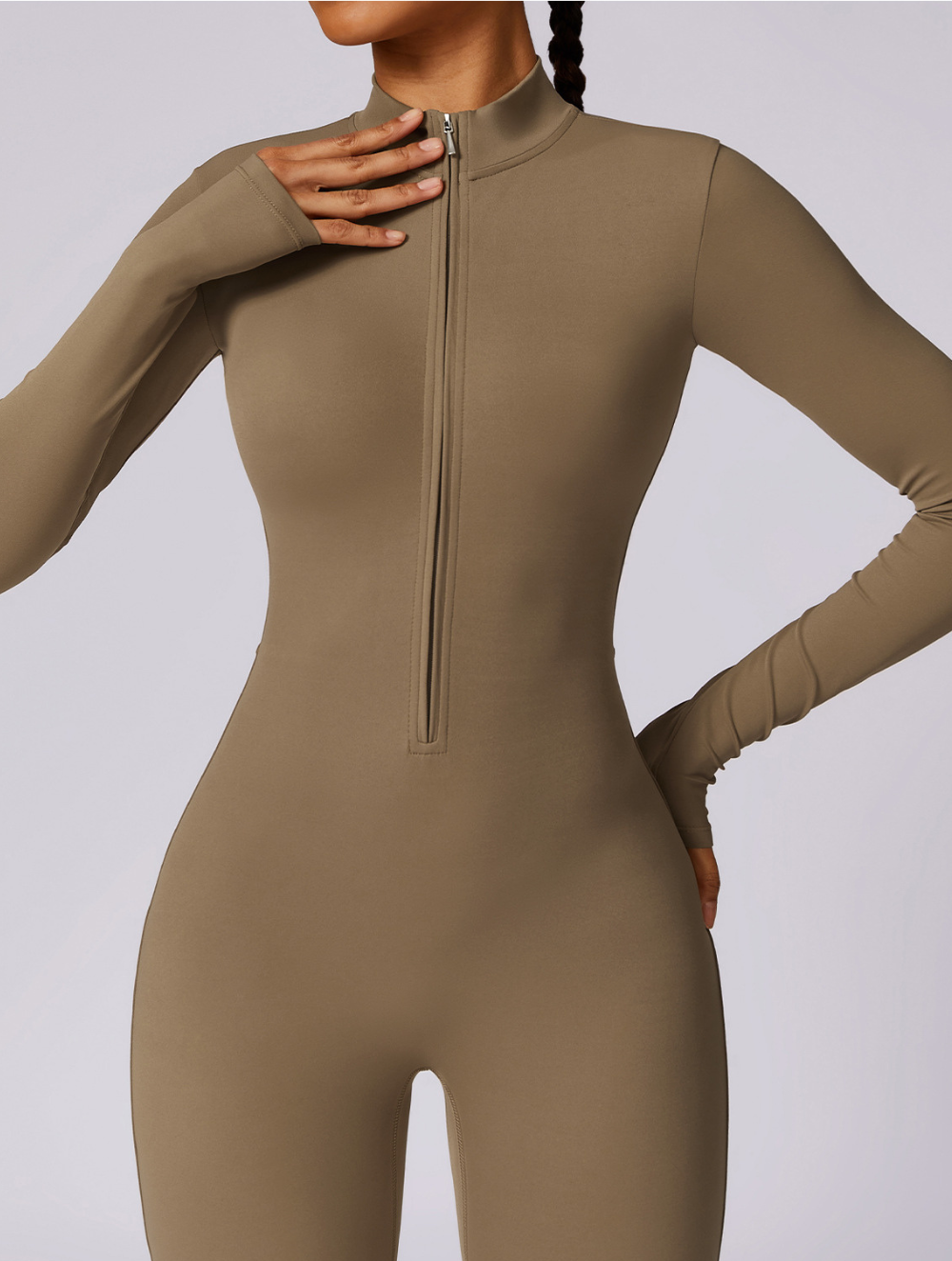 Fayenne - Shaping Yoga Fitness Jumpsuit met Lange Mouwen