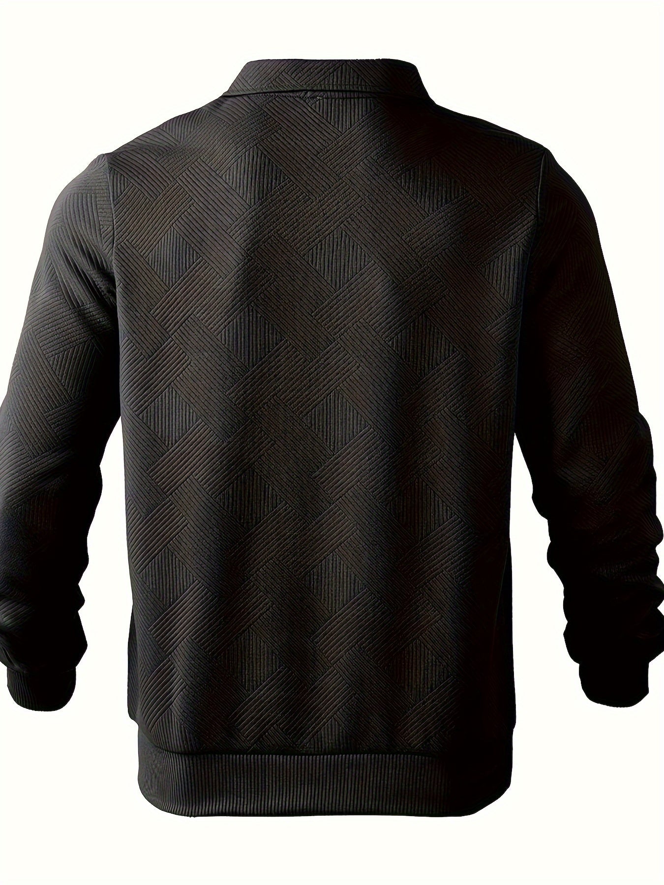 Daan | Geometrisch patroon pullover met rits en revers kraag