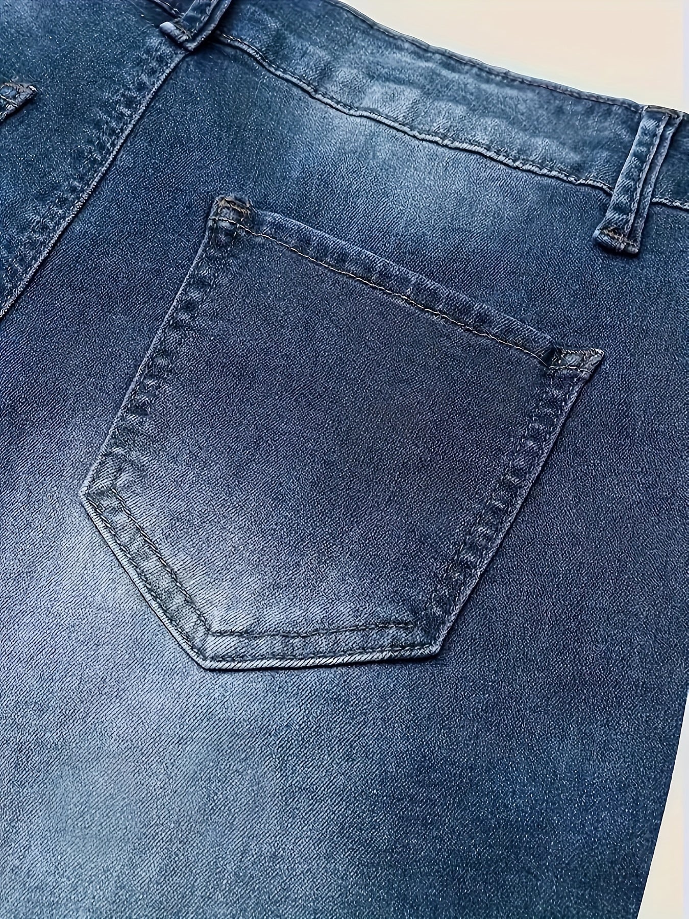 Demi | Blauw gewassen denimshorts met hoge taille en oprolbare zoom