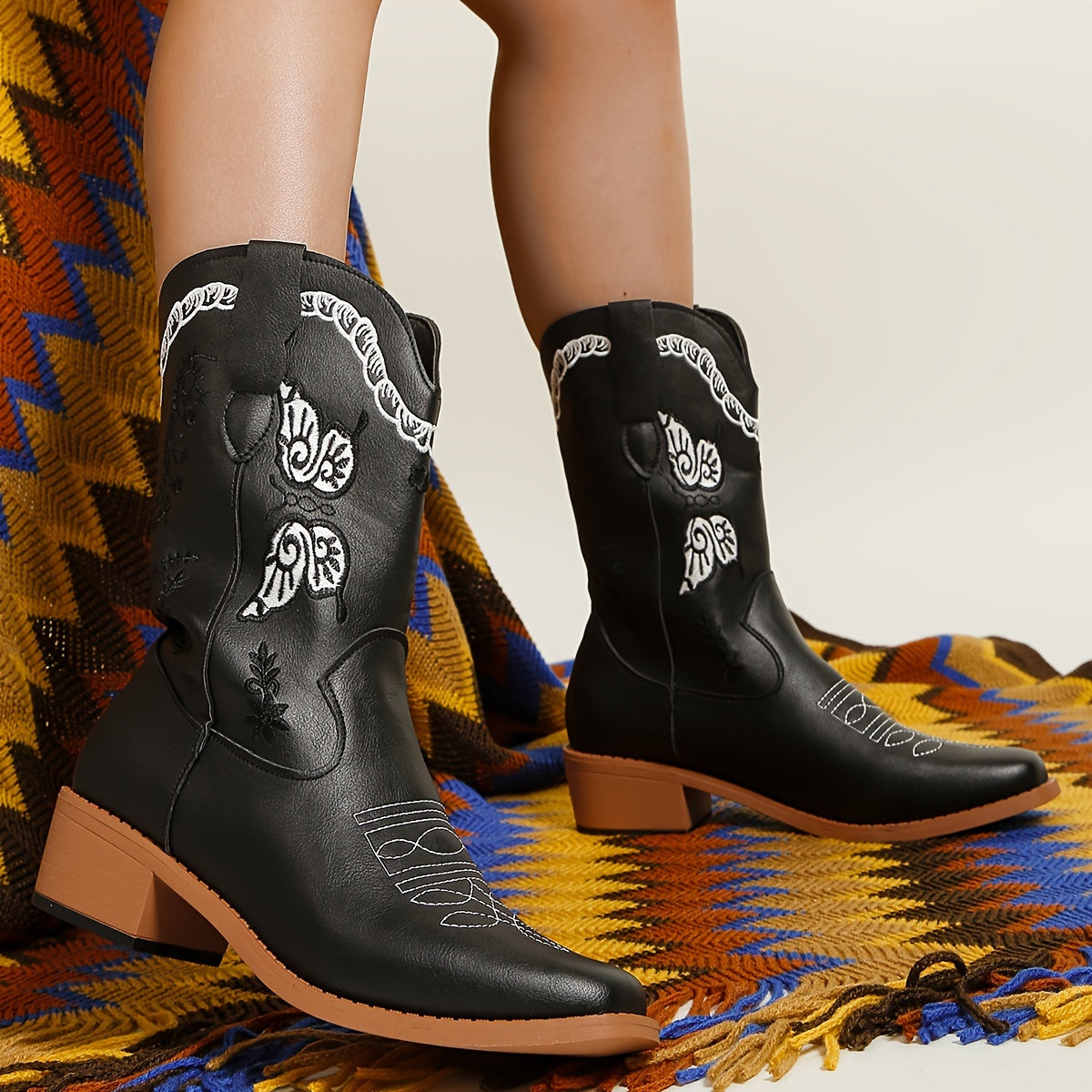 Vera | Cowboylaarzen met vlinderpatroon voor dames