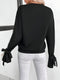 Elodie - Color Block Sweatshirt with Floral Lace