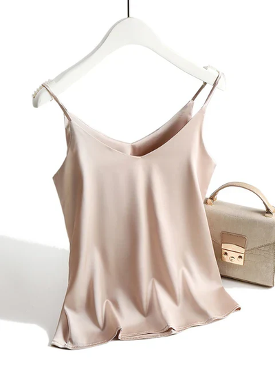 Satijnen Cami Top met Spaghettibandjes – Glanzend en Elegant